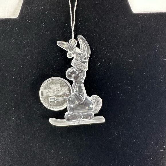 Energizer Bunny Ornament 1992 Clear Acrylic Skiing Drummer Christmas - Picture 13 of 13